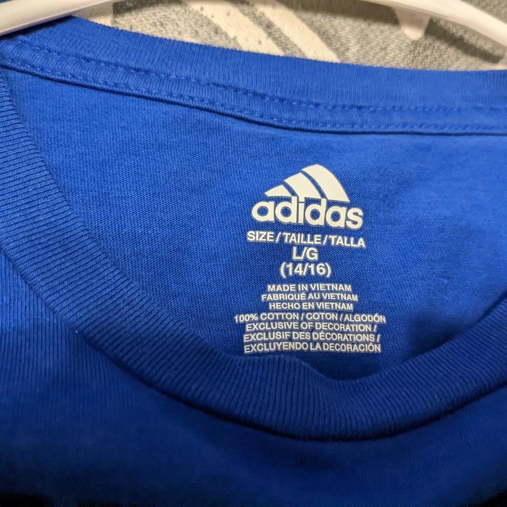 Adidas Big Boys Crew Neck Long Sleeve Graphic T-Shirt Size Large (14/16) - Picture 6 of 8